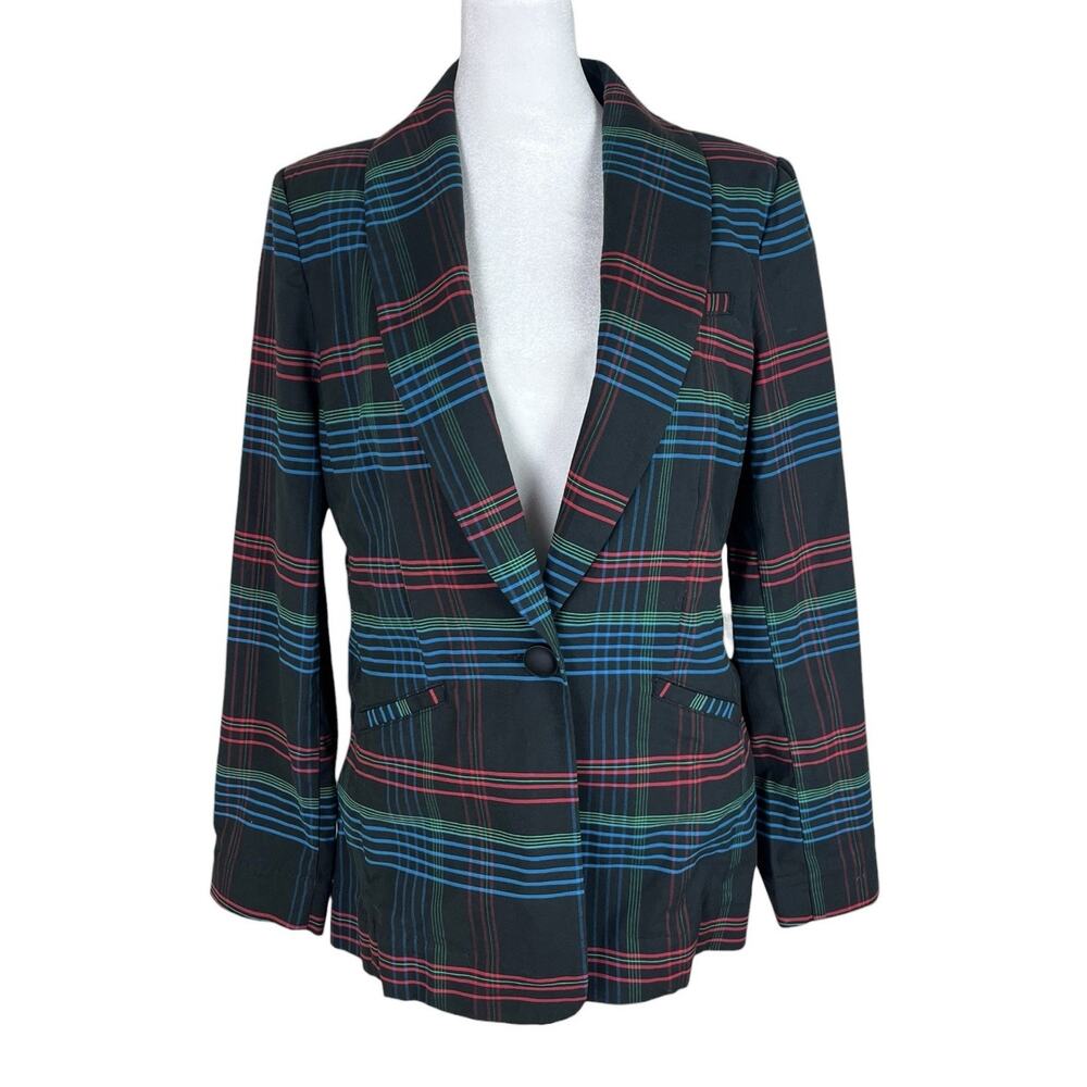 Cabi 3850 Plaid Blazer Preppy Business Office Career Tartan Jacket Size Medium - Picture 2 of 7